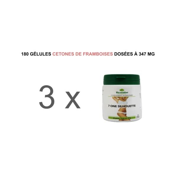 Cétones de Framboises - 180 Gélules dosées à 347 mg | Contrôle la Faim - Limite la prise de Poids - Complément Alimentaire Ho...
