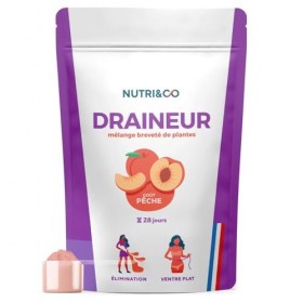 NUTRI & CO Draineur Rétention d’Eau Puissant - Poudre de Cassis & Extraits de Plantes Breveté Elimreal® - Ventre Plat & Ballo