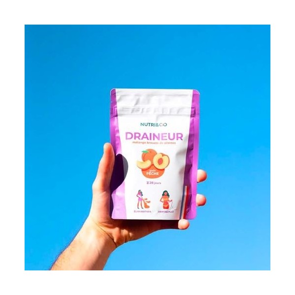 NUTRI & CO Draineur Rétention d’Eau Puissant - Poudre de Cassis & Extraits de Plantes Breveté Elimreal® - Ventre Plat & Ballo