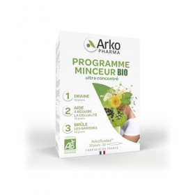 Arkopharma - Arkofluides® Programme Minceur Coffret Bio - Draineur, anti-cellulite et brûleur de graisse - 30 ampoules