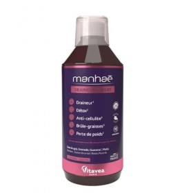 Manhaé - Draineur Expert - Draineur, Détox, Perte de Poids - Guarana, Baie de Goji, Grenade, Bardane, Queue de Cerise - 500ml...