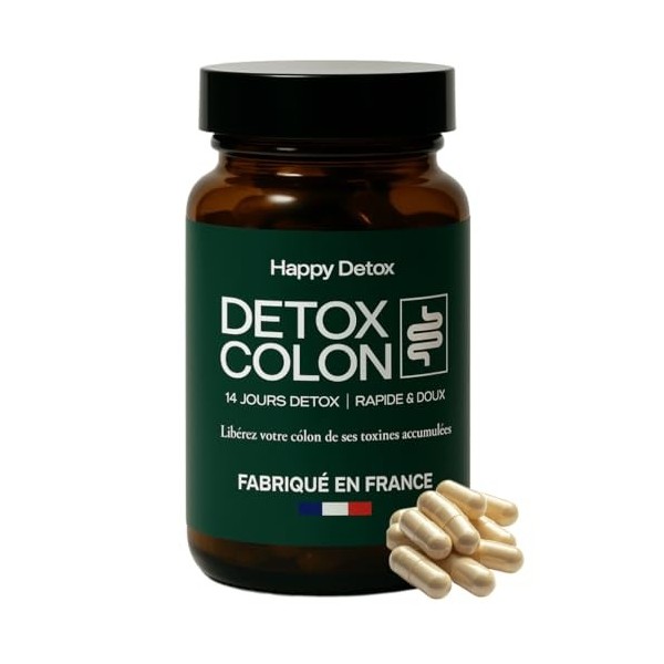 Happy Detox - Cure Detox Côlon 14 jours - Ventre Plat & Anti-Ballonnements - Nettoyage Intestinal Naturel & Puissant - Fabriq...