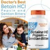 Doctors Best, Betaine HCI avec Pepsine et Gentiane Amère, 650 mg, 120 Capsules molles, Hautement Dosé, Testé en Laboratoire, ...