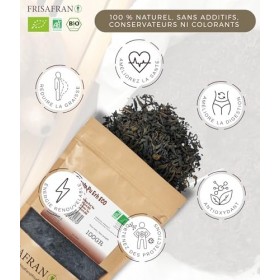 FRISAFRAN | Thé Rouge Pu Erh Bio en vrac 200g | Minceur | Diurétique | Digestif | Détox | Brûleur de graisse | Tisane drainan...