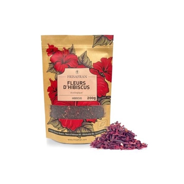 FRISAFRAN | Thé Rouge Pu Erh Bio en vrac 200g | Minceur | Diurétique | Digestif | Détox | Brûleur de graisse | Tisane drainan...