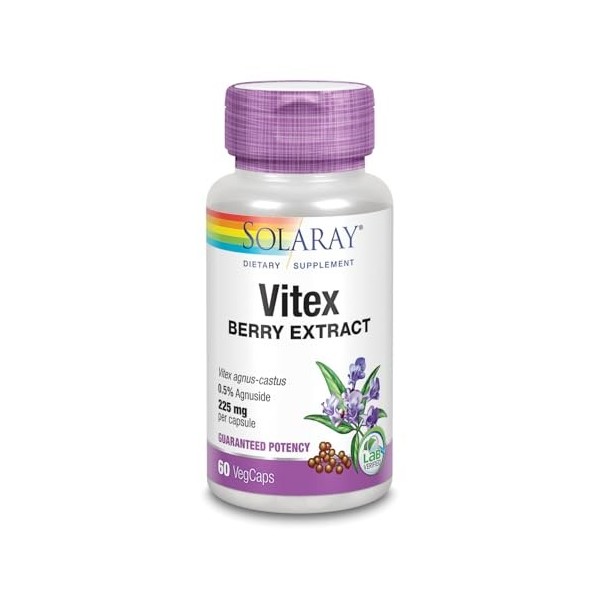 SOLARAY VITEX sauzgatillo 60cap. – complément alimentaire sous forme de gélules, contribue au fonctionnement normal de l’or