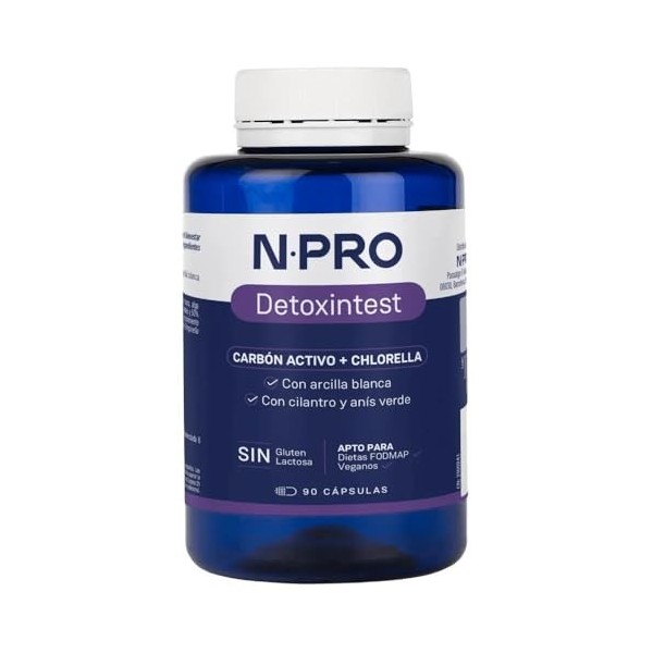 NPRO NPRO DETOXintest 90cap. – gélules qui facilitent la supplémentation quotidienne, boîte de 90 gélules, recommandé en comp