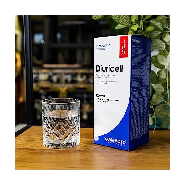 YAMAMOTO Research, Diuricell 1L, Supplément dExtraits Végétaux Drainants, pour les Ballonnements, la Rétention dEau et lAn