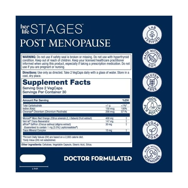 POSTMENO STAGES 60vcap. – à prendre régulièrement selon la dose conseillée, complément alimentaire sous forme de gélules et f