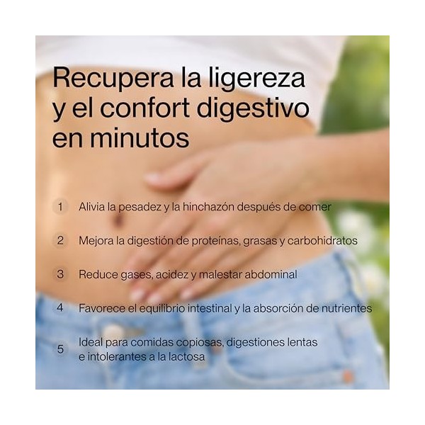 Digest ON | Reduce la hinchazón, gases y acidez estomacal | Favorece las digestiones | Cápsulas de acción rápida | Suplemento