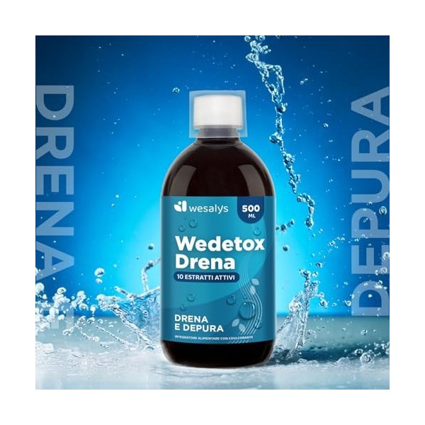 Drainant Forte Detox et Diurétique contre la Rétention deau, Détoxifiant foie, Anti-cellulite, élimine les Toxines et les li