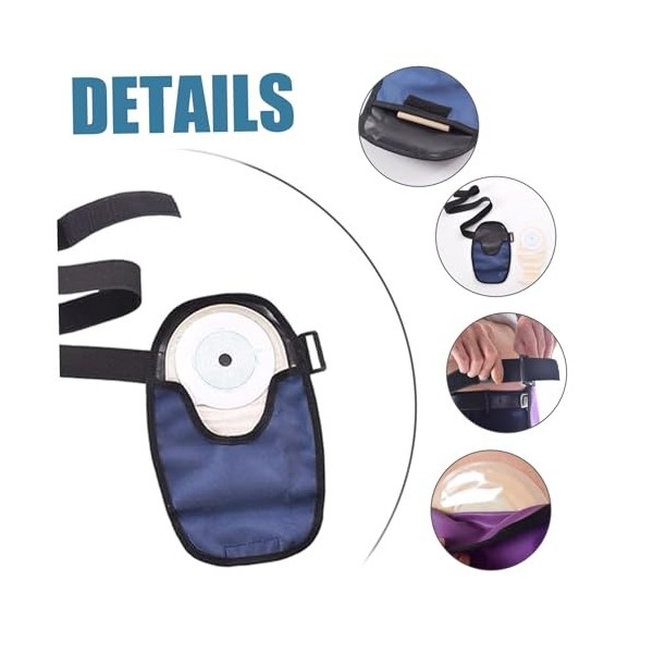 Housses de sac de stomie 2 pièces, ceinture stomie en tissu Oxford réglable et imperméable, housses sac colostomie pour iléos