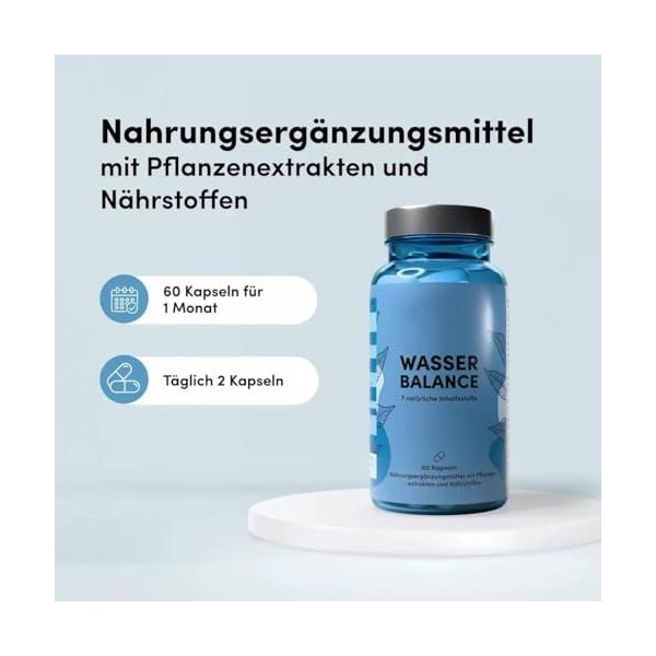 Water Detox - Water Balance Support - À base de plantes pour la régulation naturelle des fluides et la désintoxication, le cô