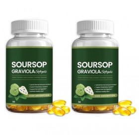 Extrait de corossol - Favorise la digestion et la vitalité générale, pour hommes et femmes, 60 gélules,2bottle Diurétiques