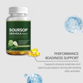 Extrait de corossol - Favorise la digestion et la vitalité générale, pour hommes et femmes, 60 gélules,2bottle Diurétiques