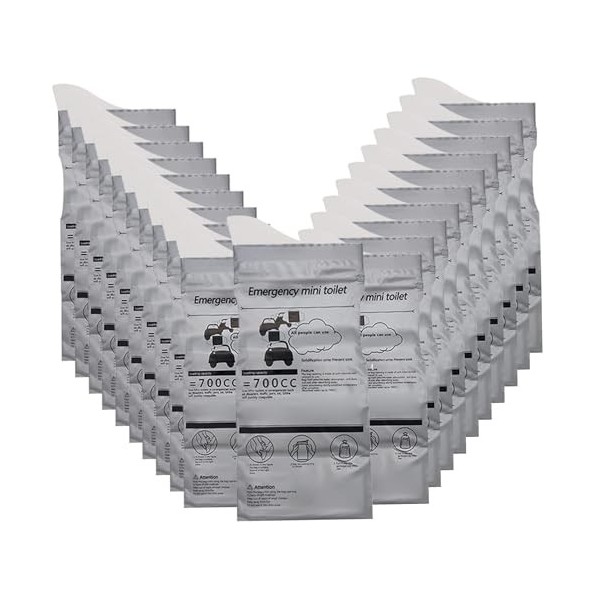 Sacs durine, 20 pièces sacs durine portables étanches pour urinoirs de voyage jetables urgence de voyage pour hommes femme