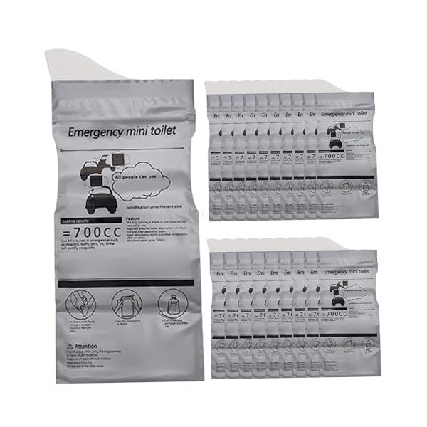 Sacs durine, 20 pièces sacs durine portables étanches pour urinoirs de voyage jetables urgence de voyage pour hommes femme
