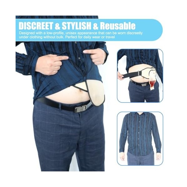 2 pièces housses de sac de stomie imperméables réglables en tissu évacuant lhumidité ceinture stomie lavables et réutilisabl