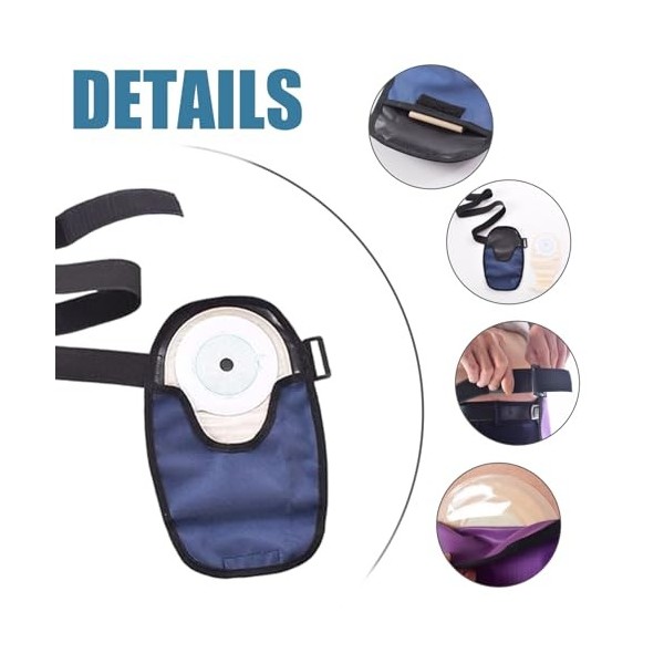 Housses de sac de stomie 2 pièces, ceinture stomie en tissu Oxford réglable et imperméable, housses sac colostomie pour fourn
