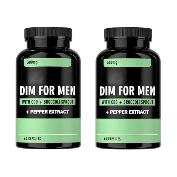 DIM pour Hommes 300mg, Favorise lÉquilibre Hormonal et la Vitalité,2pcs Diurétiques