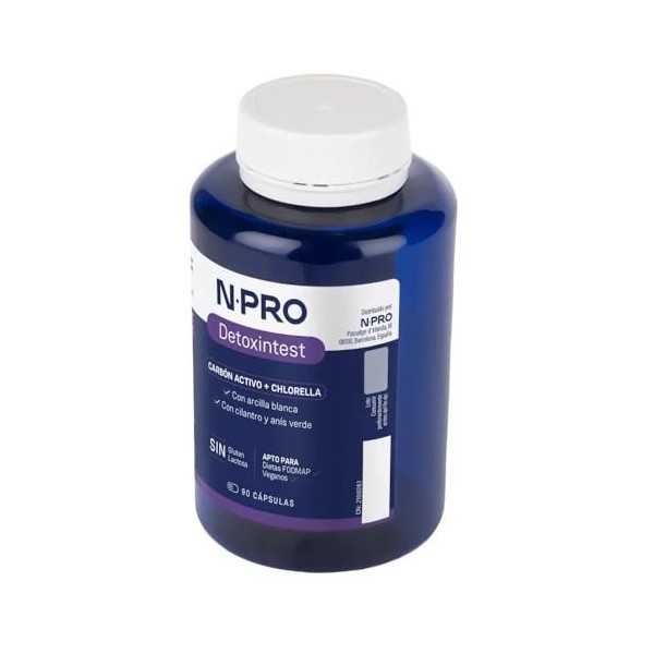 NPRO DETOXintest 90cap. – gélules qui facilitent la supplémentation quotidienne, recommandé en complément d’une alimentation 