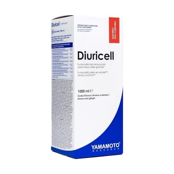 Yamamoto Diuricell 1 litre - drainant purifiant à base de: pissenlit, bouleau, ananas, orange amer 1 litre, baies Diurétiques