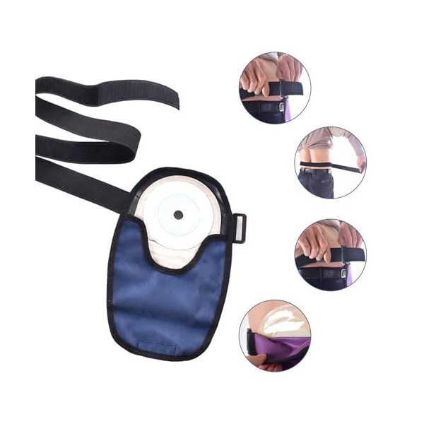 Housses de sac de stomie, housses sac diléostomie imperméables avec ceinture réglable, ceinture colostomie réutilisable pour