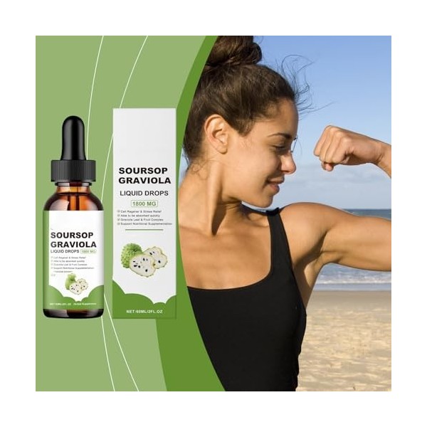 Corossol graviola Liquide|Pour le soutien immunitaire, la digestion|Végétalien, sans OGM,1Pcs Diurétiques