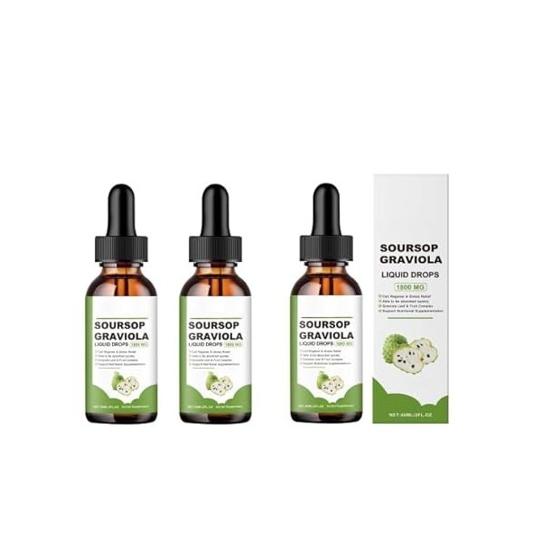 Corossol graviola Liquide|Pour le soutien immunitaire, la digestion|Végétalien, sans OGM,1Pcs Diurétiques