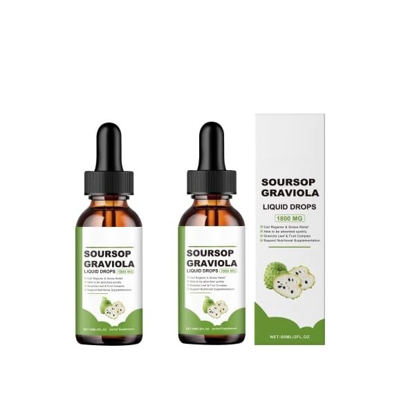 Corossol graviola Liquide|Pour le soutien immunitaire, la digestion|Végétalien, sans OGM,1Pcs Diurétiques
