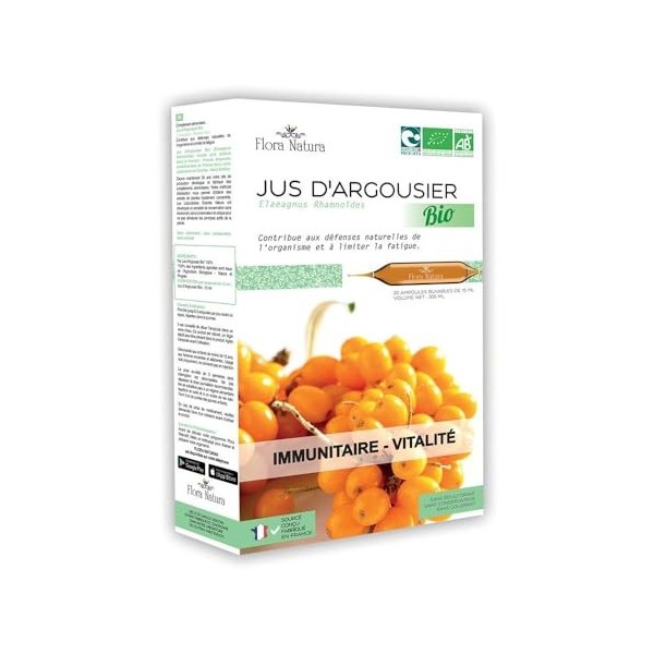 Flora Natura - Argousier Diurétique Bio - 20 ampoules