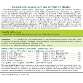 NUTRI EXPERT - Deto-X -Complément alimentaire BIO à base dextraits dArtichaut, Fenouil, Ortie, Bardane, Frêne, Thé Vert & M D...