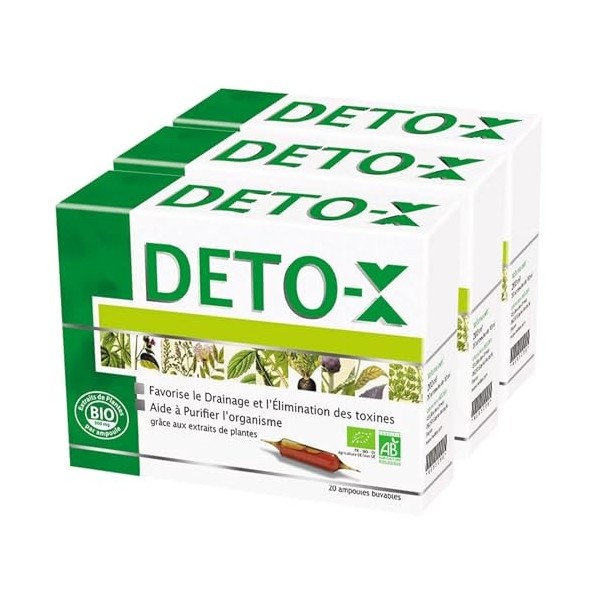 NUTRI EXPERT - Deto-X -Complément alimentaire BIO à base dextraits dArtichaut, Fenouil, Ortie, Bardane, Frêne, Thé Vert & M D...