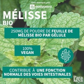 Parakeya - Mélisse Bio | Digestion & Détente | Complément alimentaire |180 Gélules Diurétiques