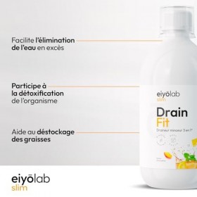 DRAIN FIT | Draineur Minceur Triple Action : Drainant + Détoxifiant + Amincissant | Réduit la Rétention d’Eau et Élimine la C