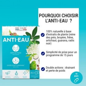 ANTI EAU - Programme Minceur Drainant Perte de Poids, Draineur Minceur, Réduit lexcès dEau - Guarana, Artichaut 30 comprimé