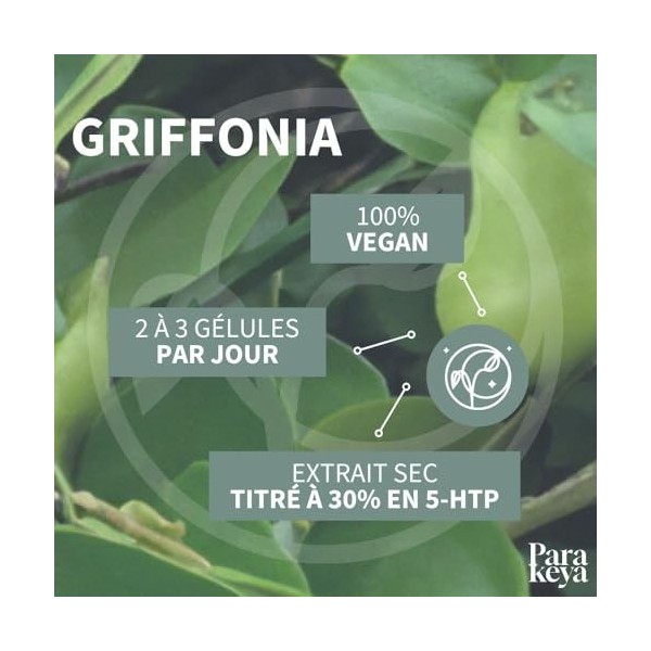 Parakeya - Griffonia - 180 gélules - Routine nutritionnelle - Complément alimentaire Diurétiques