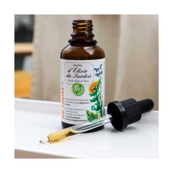 Dr. Theiss Gouttes dÉlixir du Suédois | Digestion & Transit | Recette originale de Maria Treben, 50 ml Diurétiques