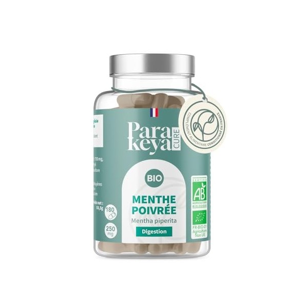 Parakeya - Digestion Menthe poivrée Bio|Complément Alimentaire |180 Gélules
