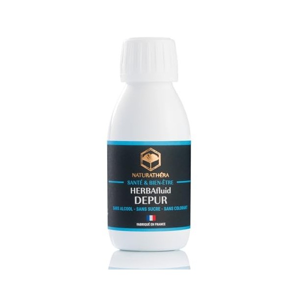 Naturathéra HERBAFLUID DÉPUR - Complément Alimentaire Détox Purifiant Beauté de la Peau, Extraits de plantes - 125 ml - Fabri