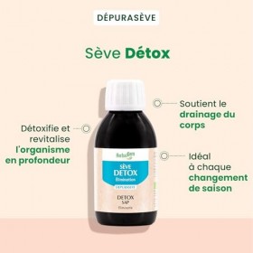 HerbalGem - Depurasève - Détox - À Base De Sève De Bouleau Fraîche - Enrichi Aux Bourgeons De Bouleau Et Cassis - Certifié Bi...