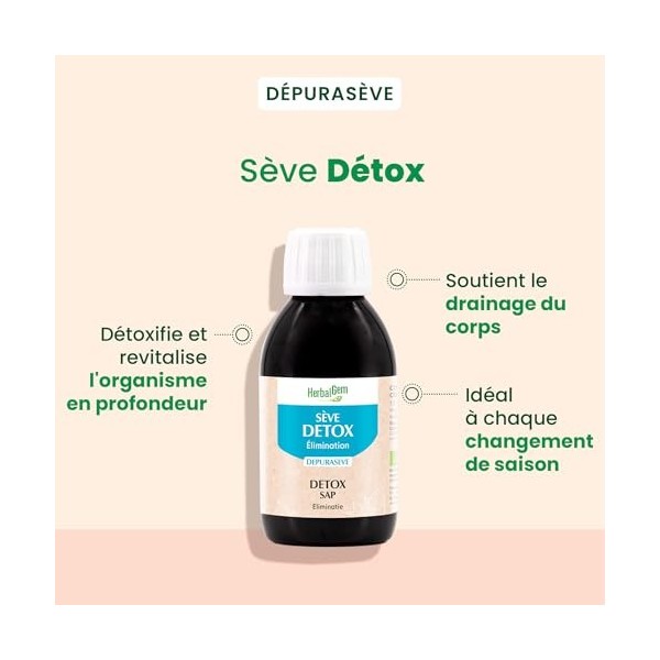HerbalGem - Depurasève - Détox - À Base De Sève De Bouleau Fraîche - Enrichi Aux Bourgeons De Bouleau Et Cassis - Certifié Bi...