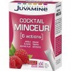 Juvamine Cocktail Minceur 6 Actions Brûle Élimine Ventre Plat Draine Tonifie Détoxique Goût Framboise lot de 2 