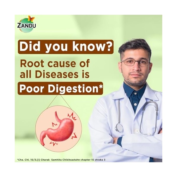 Zandu Jus de soin digestif, 500 ml, enrichi en papaye, triphala et bael pour améliorer la santé intestinale, soulager les gaz