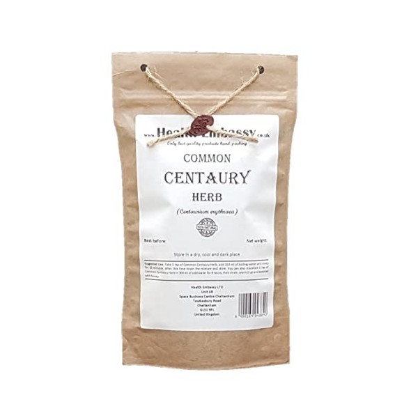 Health Embassy Herbe de Petite Centaurée Tisane | Centaurium Erythraea | Common Centaury Herb 50g Diurétiques