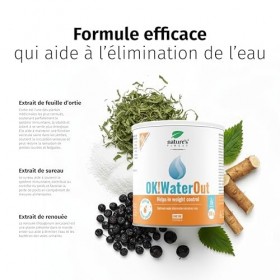 OK!WaterOut - Puissant Contre la Rétention dEau - 150g pour 15 jours, Dose Puissante Sans Additifs Artificiels - Vegan Poudr ...