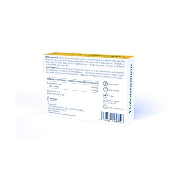 Théobromine - Aide à prévenir et à dissoudre les calculs rénaux - Diurétique - 30 comprimés/500 mg
