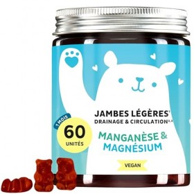 Jambes Légères Drainage & Circulation Gummies – Vitamine C, Magnésium, Manganèse & Extraits Végétaux – 60 unités 1 mois – S