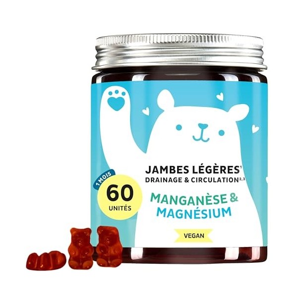 Jambes Légères Drainage & Circulation Gummies – Vitamine C, Magnésium, Manganèse & Extraits Végétaux – 60 unités 1 mois – S