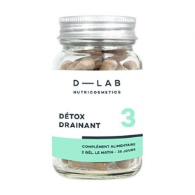 D-LAB Détox Drainant | Cure 28 Jours | Plantes Détoxifiantes & Actifs Drainants | Élimination, Rétention d’Eau & Silhouette A
